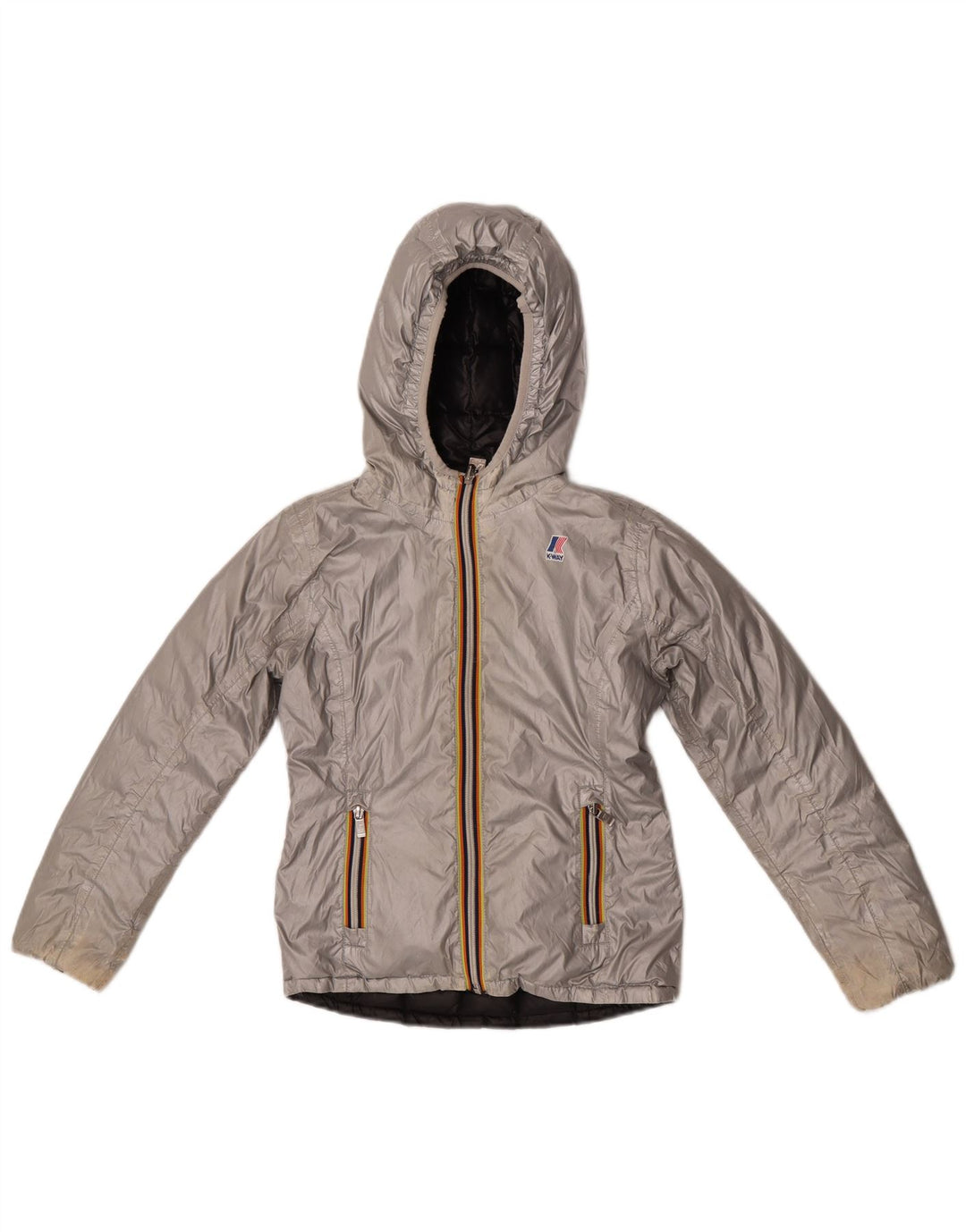 K-Way Veste matelassée réversible fille 9-10 ans Argent Polyester