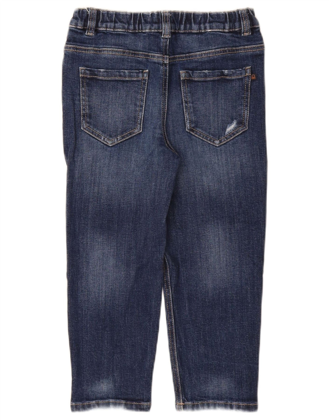 BENETTON Garçon Justin Straight Jeans 6-7 ans W22 L17 Bleu Coton
