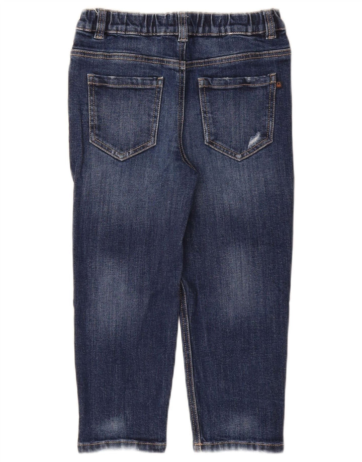 BENETTON Garçon Justin Straight Jeans 6-7 ans W22 L17 Bleu Coton
