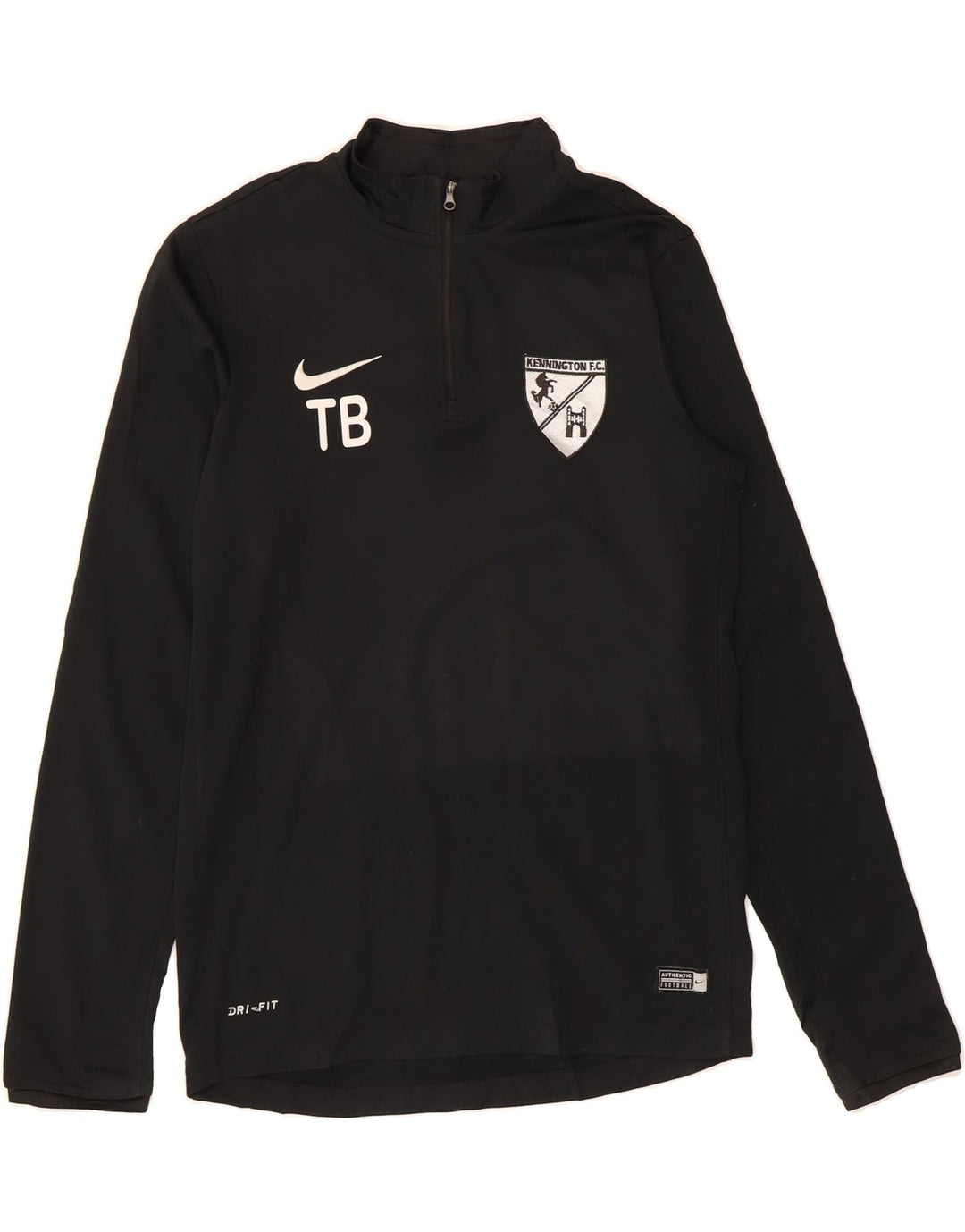 NIKE Mens Dri Fit Graphic Zip Neck Pullover Tracksuit Top Small Black Vintage Nike and Second-Hand Nike from Messina Hembry 