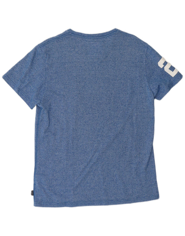 Superdry Homme Graphic T-Shirt Top XL Bleu Moucheté Coton