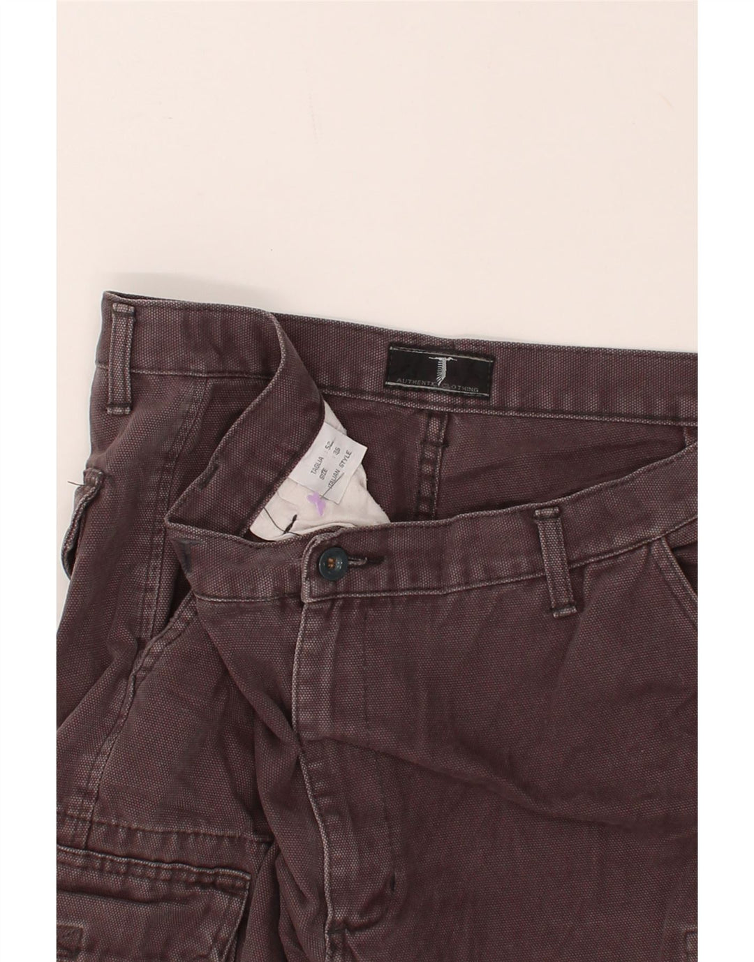 VINTAGE Pantalon Cargo Droit Homme W36 L32 Gris Coton