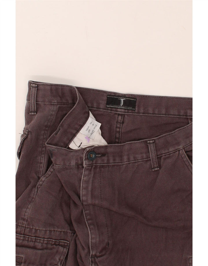 VINTAGE Pantalon Cargo Droit Homme W36 L32 Gris Coton