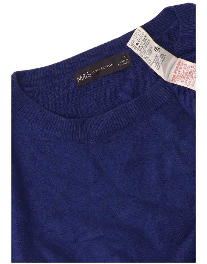 Marks & Spencer Pull col bateau pour femme UK 12 Bleu moyen Acrylique