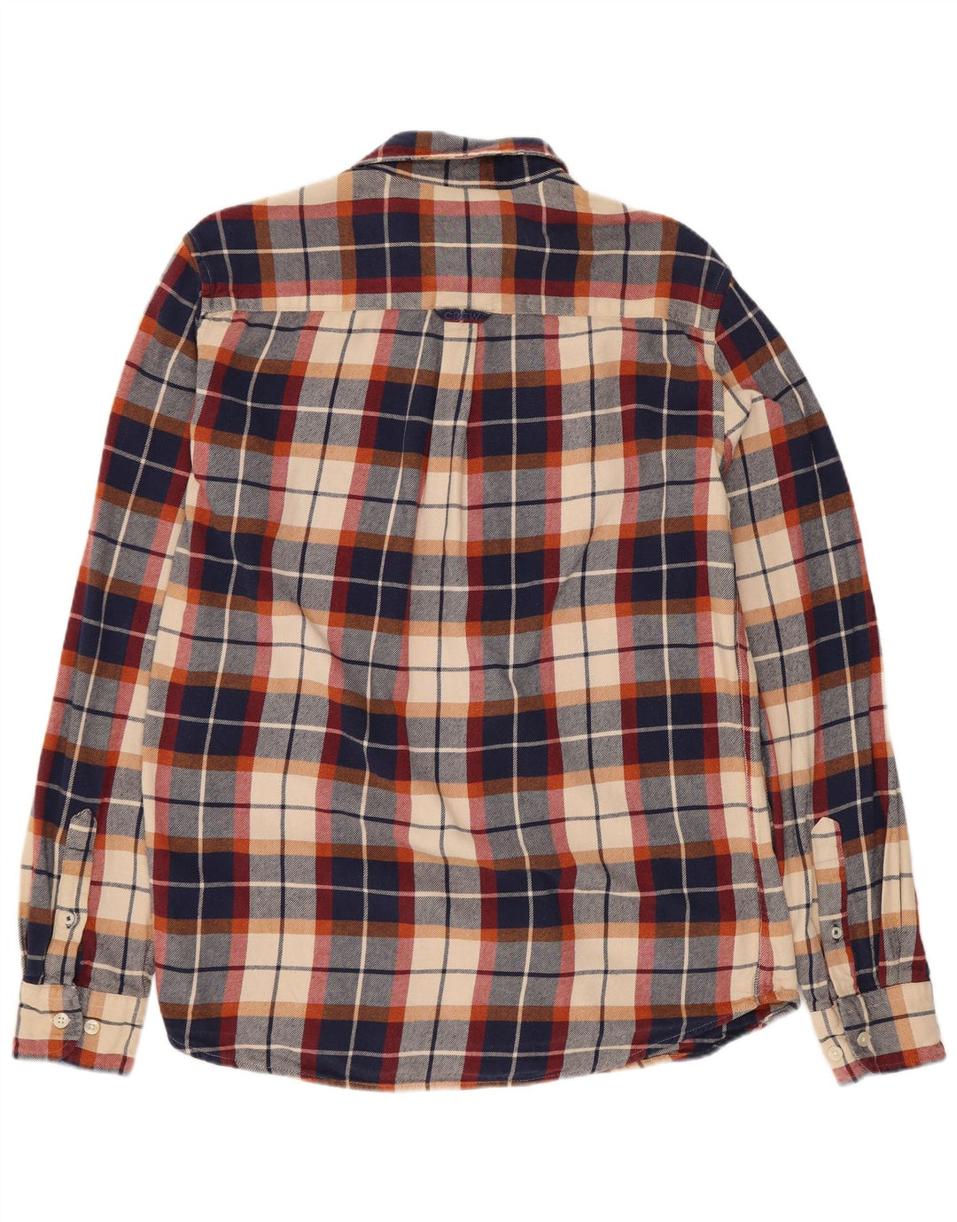 Crew Clothing Chemise en flanelle pour homme en coton à carreaux bleu marine moyen