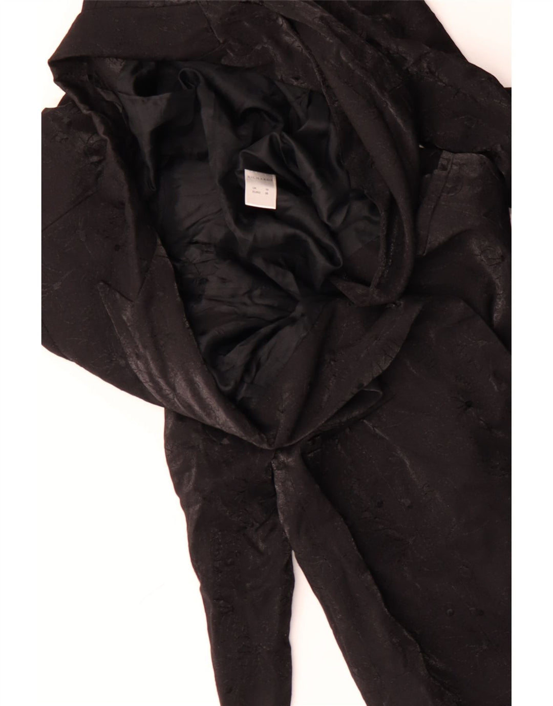 RICHARDS Manteau Femme UK 10 Petite Viscose Florale Noire