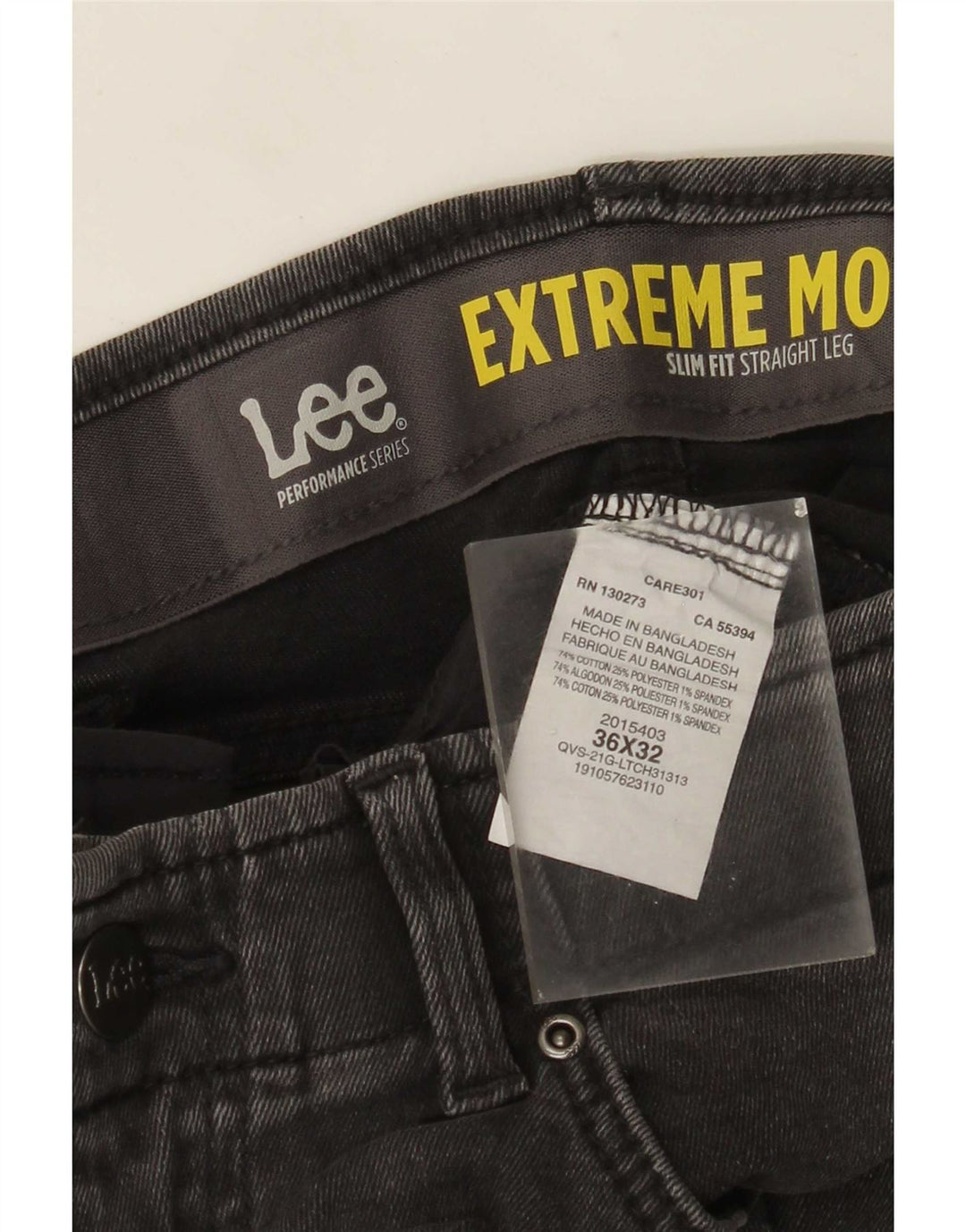 Lee Jean droit coupe slim W36 L32 homme gris coton