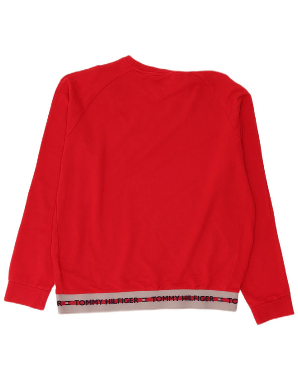 Tommy Hilfiger Sweat-shirt graphique pour homme XL en coton color block rouge