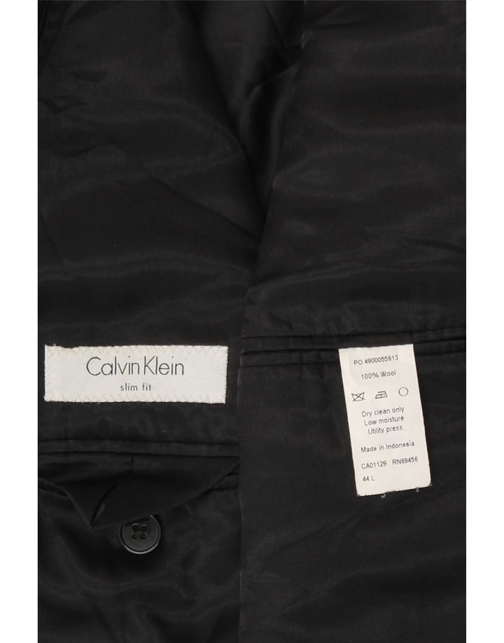 Calvin Klein Veste blazer coupe slim à 2 boutons pour homme UK 44 2XL Laine noire
