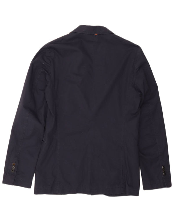 HUGO BOSS Veste Blazer 2 Boutons Homme EU 46 Petit Bleu Marine Coton