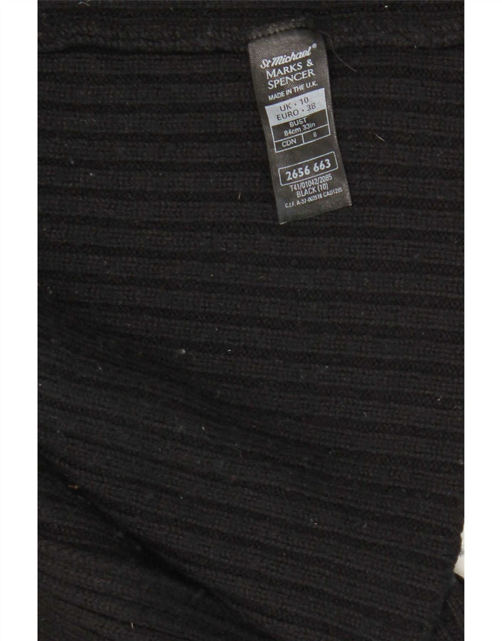Marks & Spencer Pull cardigan ouvert surdimensionné pour femme UK 10 Small Noir
