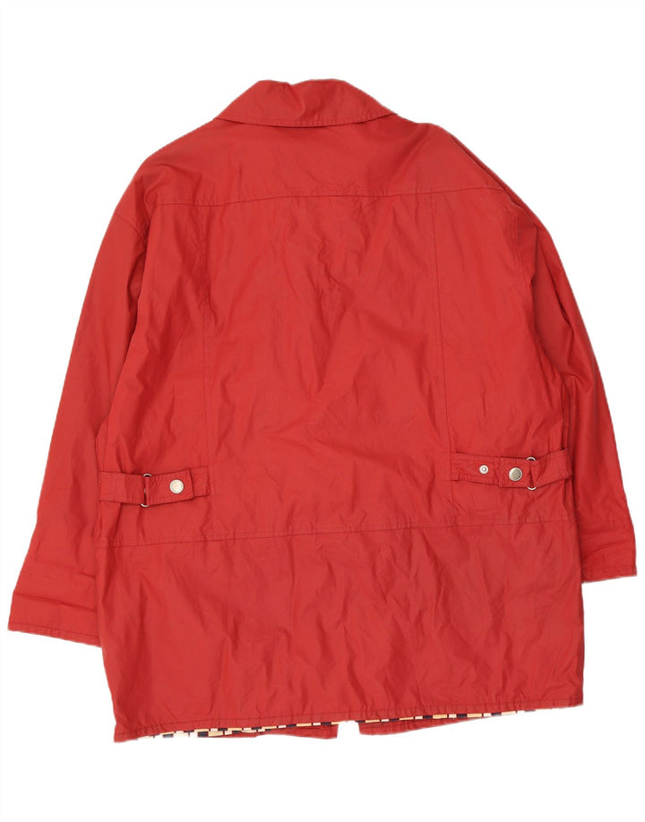 C&A Femmes Nouveau Fast Surdimensionné Duffle Coat UK 16 Grand Rouge Coton