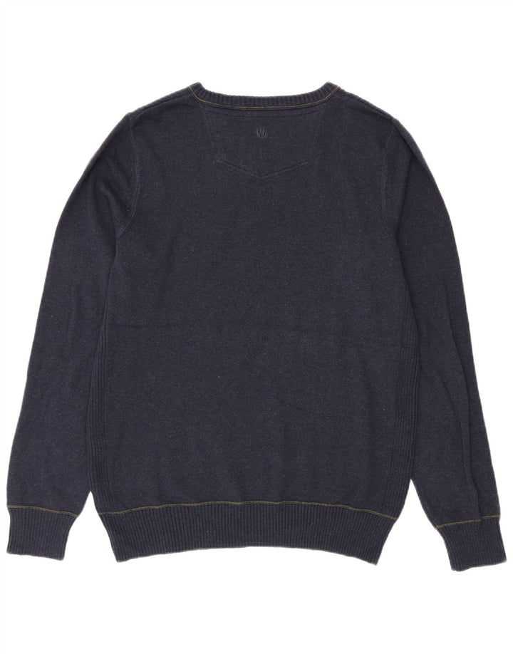 Fat Face Pull Col V Homme Bleu Marine Moyen Coton