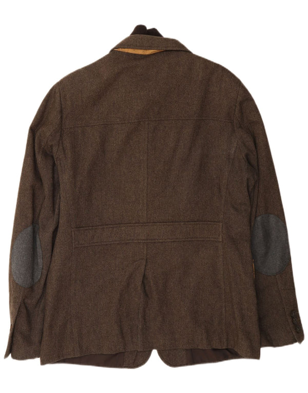 ALVIERO MARTINI Veste Blazer 3 Boutons Homme IT 52 XL Laine Marron