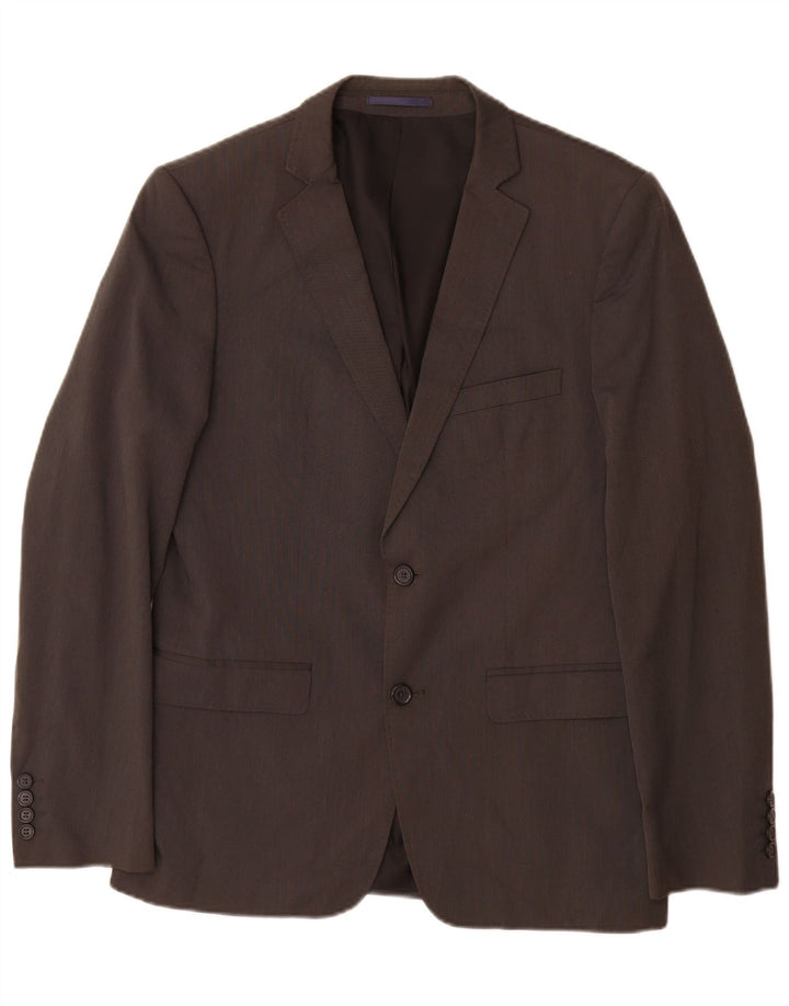 Zara Veste Blazer 2 Boutons Homme EU 48 Gris Moyen