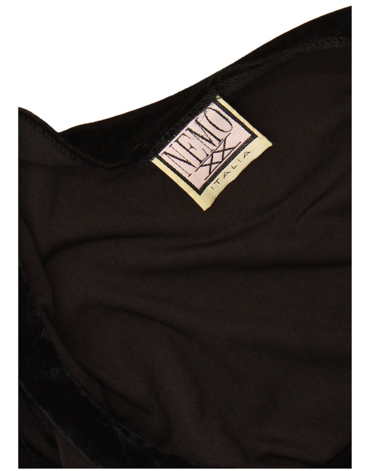 VINTAGE Womens Velvet Body UK 8 Petit Acrylique Noir