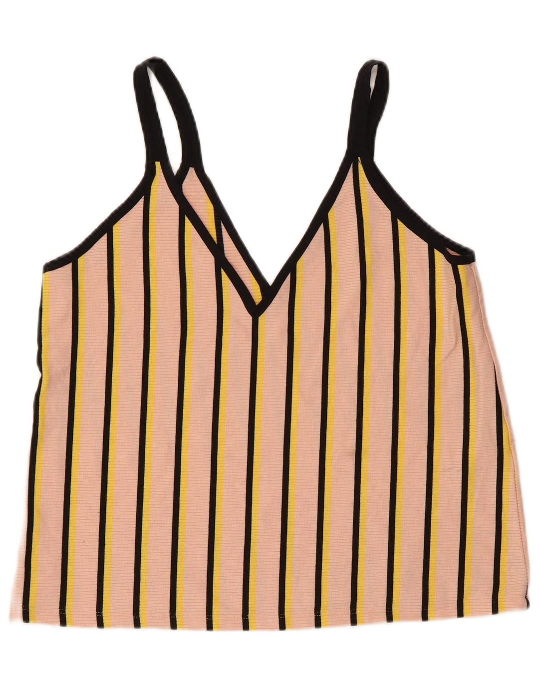 Zara Femme Cami Top UK 44 Large Rose Rayé Polyester