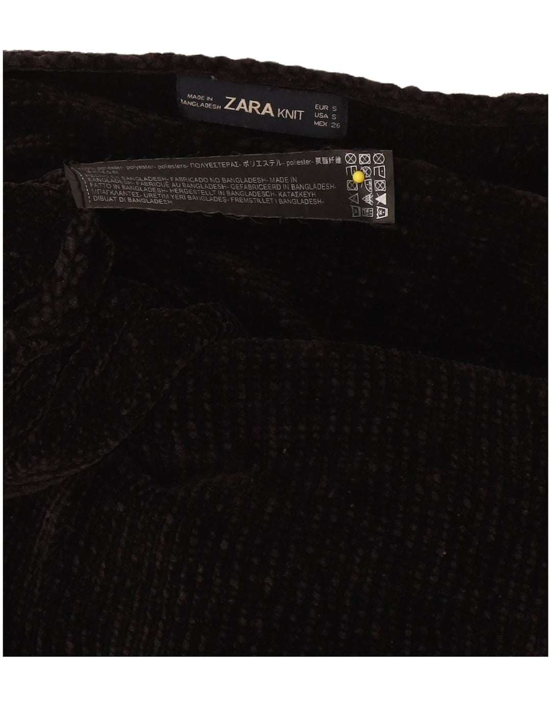 Zara Pull surdimensionné à col bateau pour femme UK 10 Petit Noir Polyester
