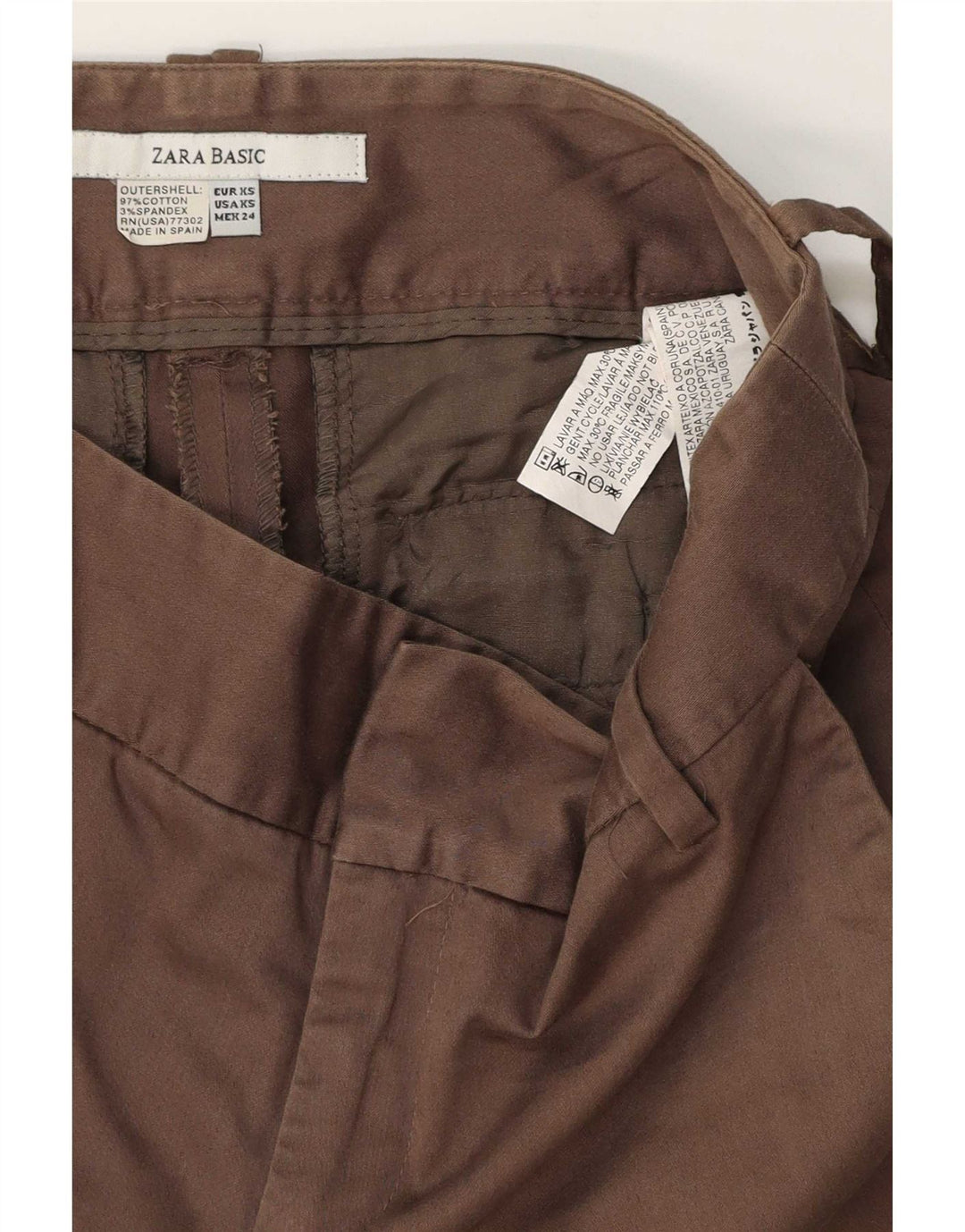 Zara Femme Hot Pants XS W24 Coton Marron