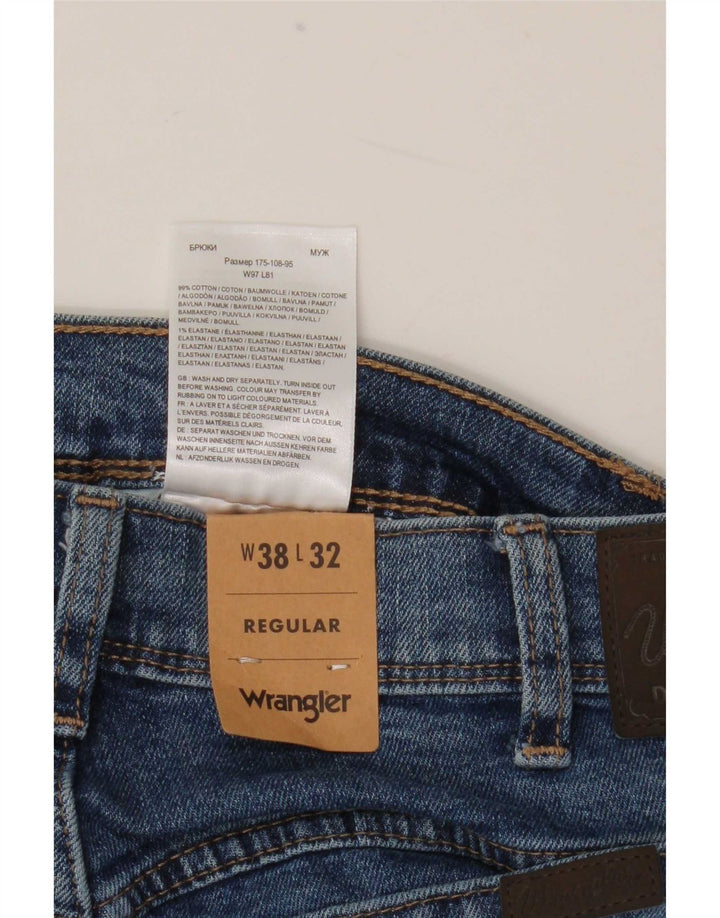 Wrangler Jean droit régulier pour hommes W38 L32 bleu coton