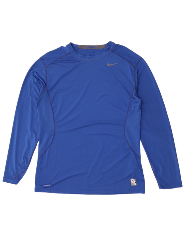 Nike Haut Dri Fit à manches longues pour homme Bleu Polyester