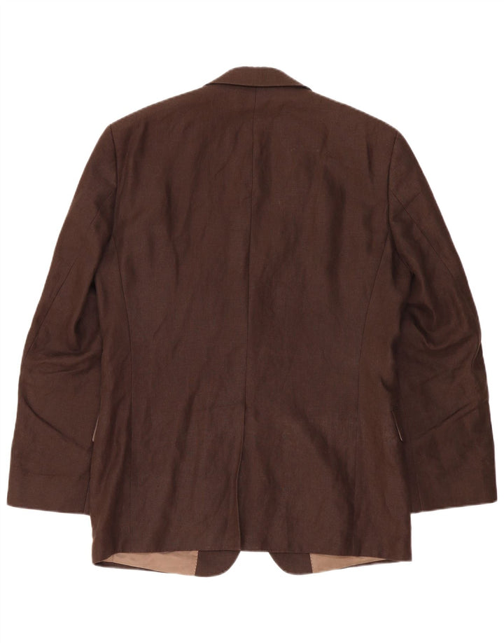 SOLBIATI Veste Blazer 2 Boutons Homme IT 48 Lin Marron Moyen