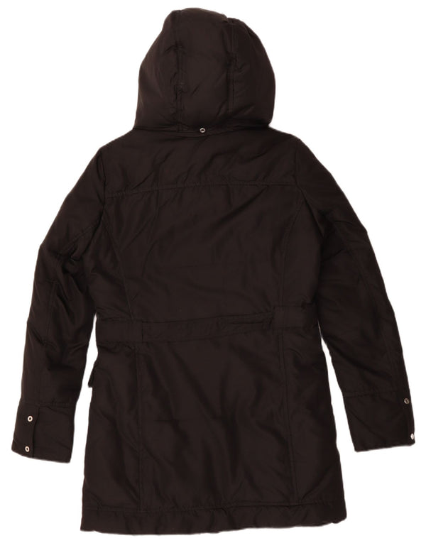 Champion Veste Parka à Capuche Femme UK 14 Moyen Noir Polyester Hiver