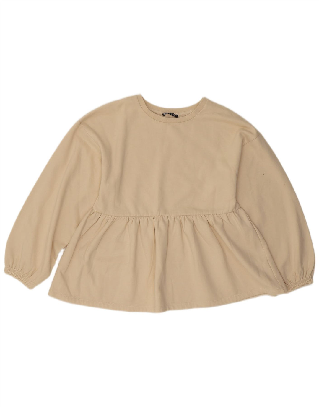 Zara Sweat-shirt pour femme UK 14 Medium Off White Coton