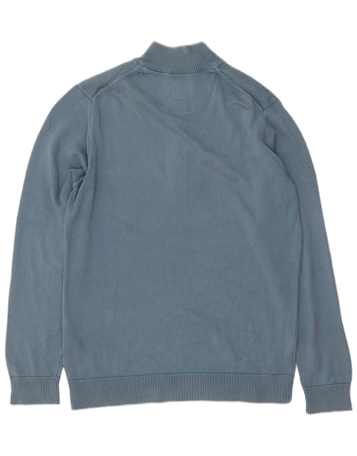 MARLBORO CLASSICS Pull à col zippé pour homme Large Bleu Coton