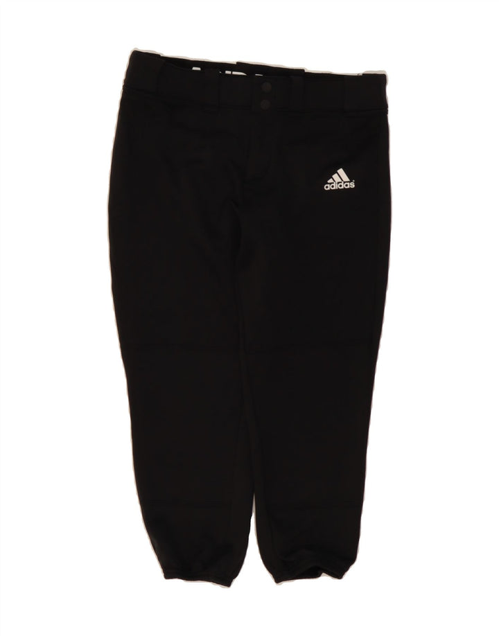 ADIDAS Womens Joggers Capri Trousers Small W32 L20 Black Polyester Vintage Adidas and Second-Hand Adidas from Messina Hembry 