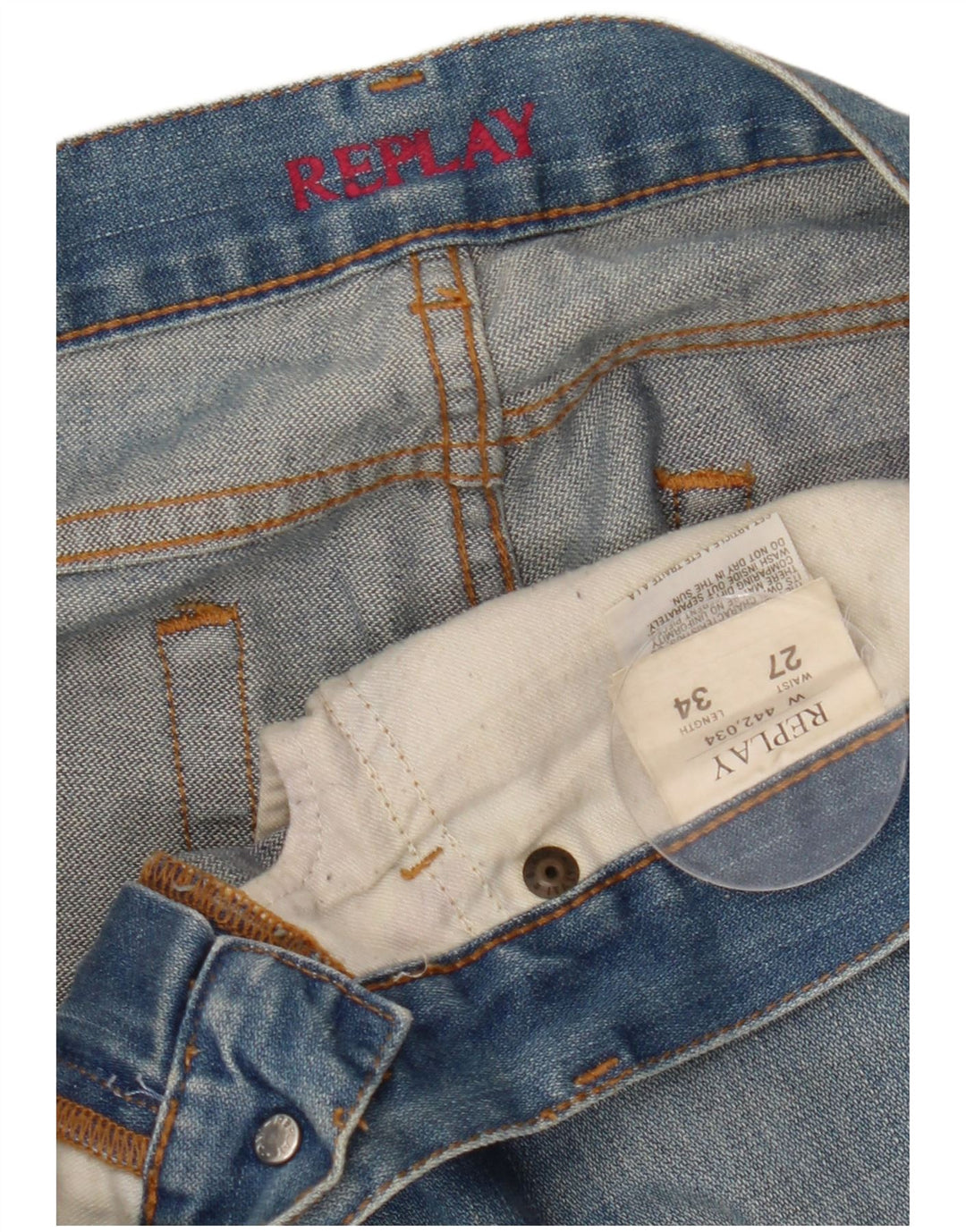 Replay Jean Bootcut Femme W27 L30 Bleu Coton