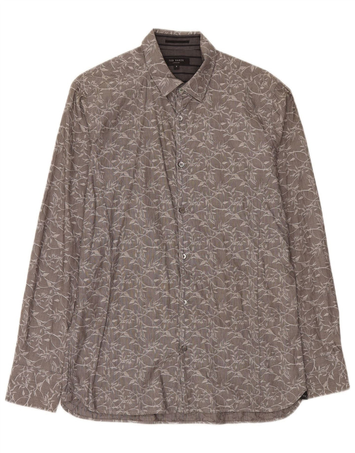Ted Baker Chemise Homme Taille 3 Gris Moyen Floral