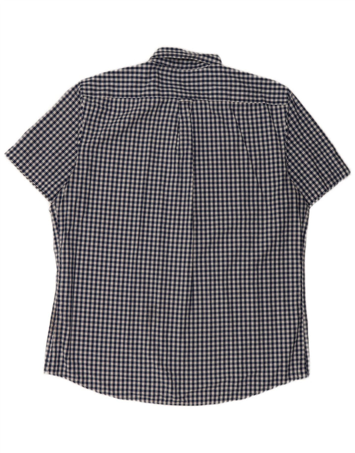 IZOD Chemise à Manches Courtes Homme XL Bleu Vichy Coton