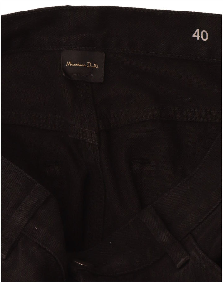 Massimo Dutti Jean droit taille haute pour femme EU 40 Medium W30 L29 Noir