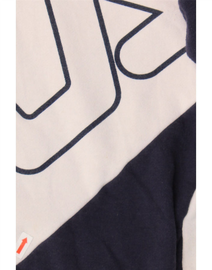 FILA Mens Graphic Zip Hoodie Sweater Medium Multicoloured Colourblock Vintage Fila and Second-Hand Fila from Messina Hembry 