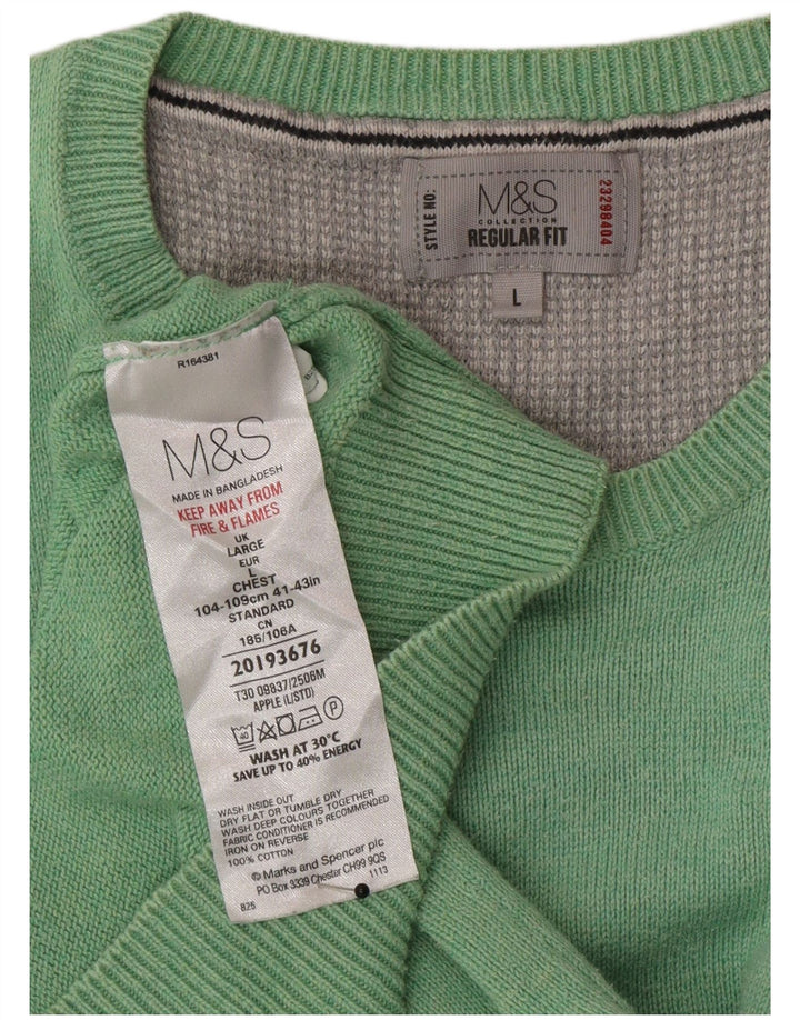 Marks & Spencer Pull à col rond coupe classique pour homme, grand vert