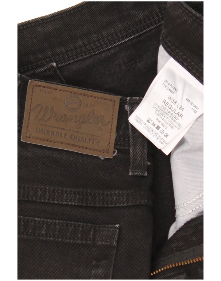 Wrangler Jean droit coupe régulière pour homme W38 L34 en coton noir