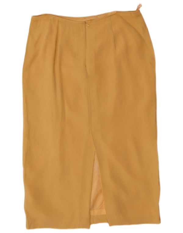 Luisa Spagnoli Jupe Midi Femme IT 50 XL W34 Soie Jaune