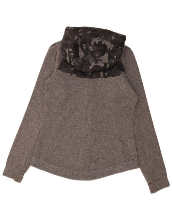 Nike Pull à capuche zippé pour femme UK 10 Petit coton gris
