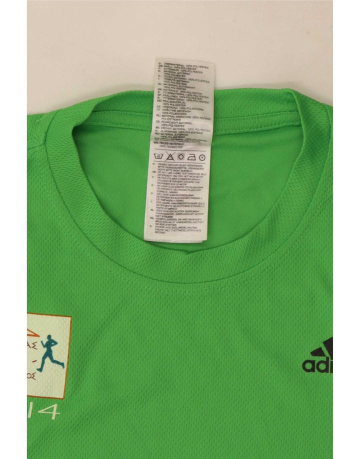Adidas Homme Aohna Graphic T-Shirt Top Vert Moyen Polyester