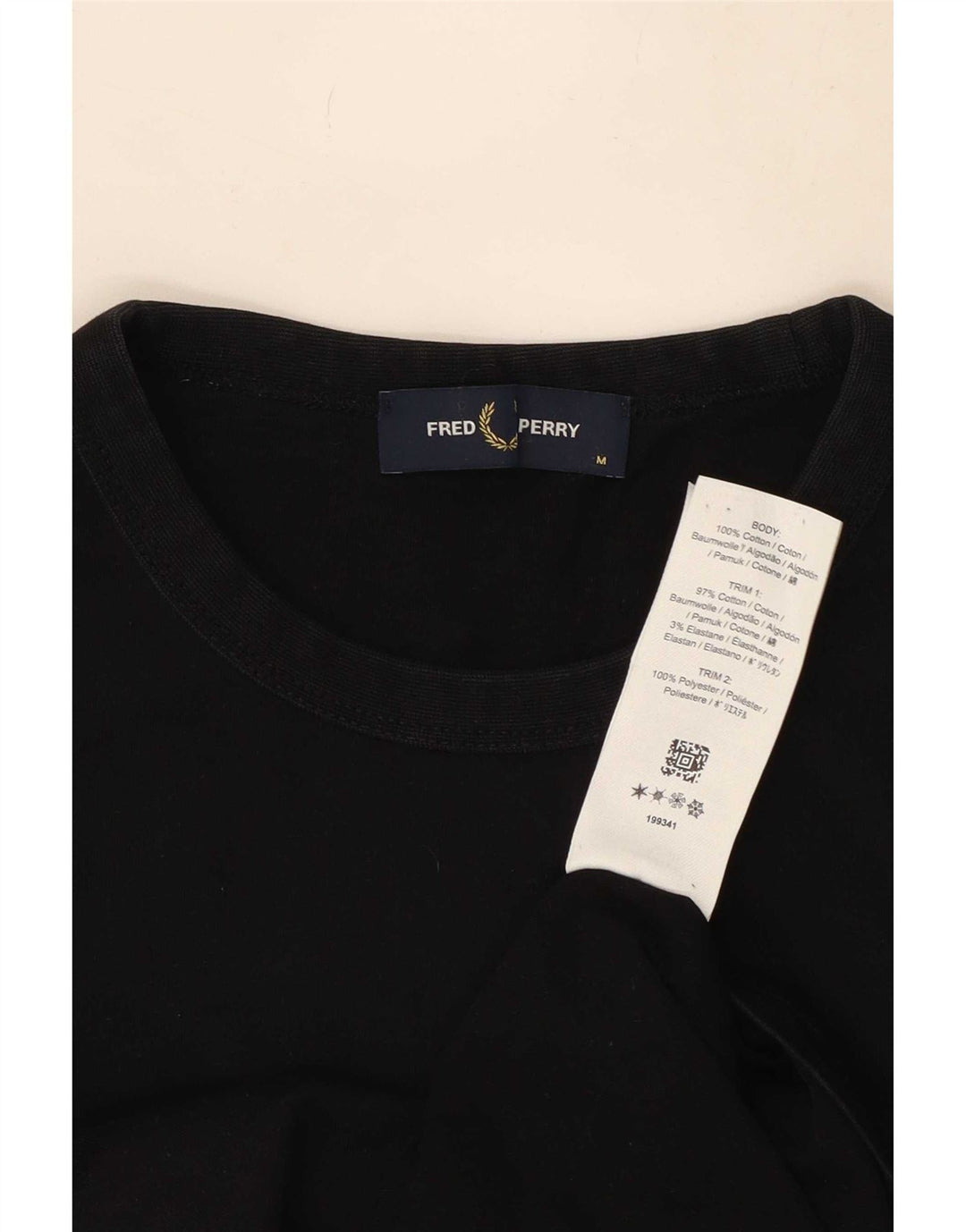 Fred Perry T-Shirt Graphique Homme Noir Moyen Coton