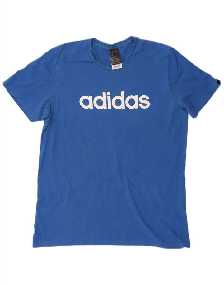 ADIDAS T-shirt graphique pour hommes, grand coton bleu