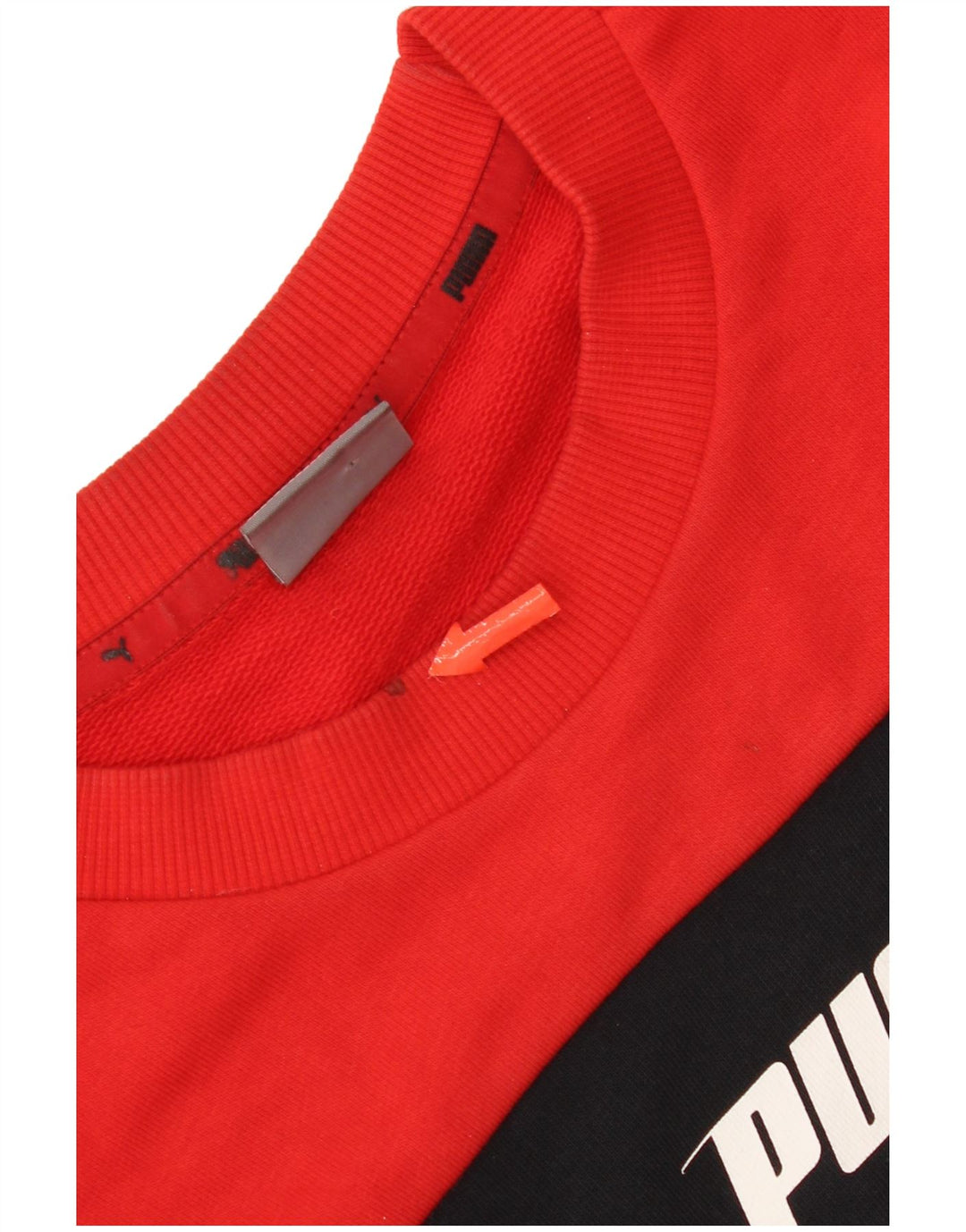 Puma Sweat-shirt graphique pour homme en coton color block Rouge Taille S