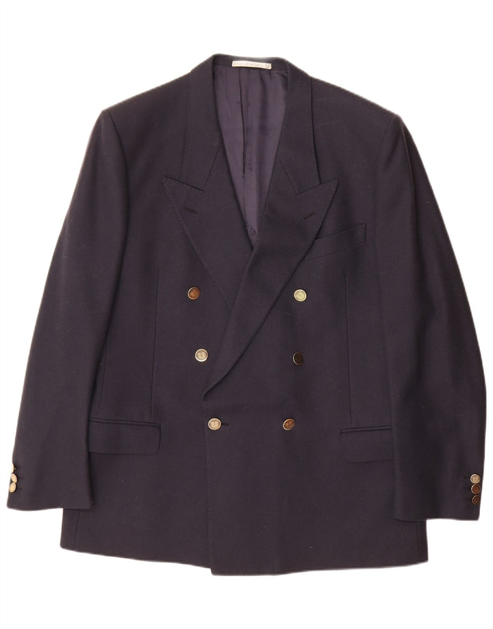 Emanuel Ungaro Veste blazer croisée pour homme UK 42 XL Bleu marine