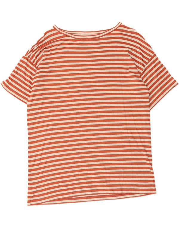 Max Mara T-shirt de loisirs pour femme UK 14 Large Maroon rayé