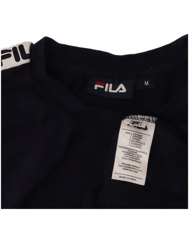 Fila T-Shirt Graphique Homme Bleu Marine Moyen Coton Colorblock