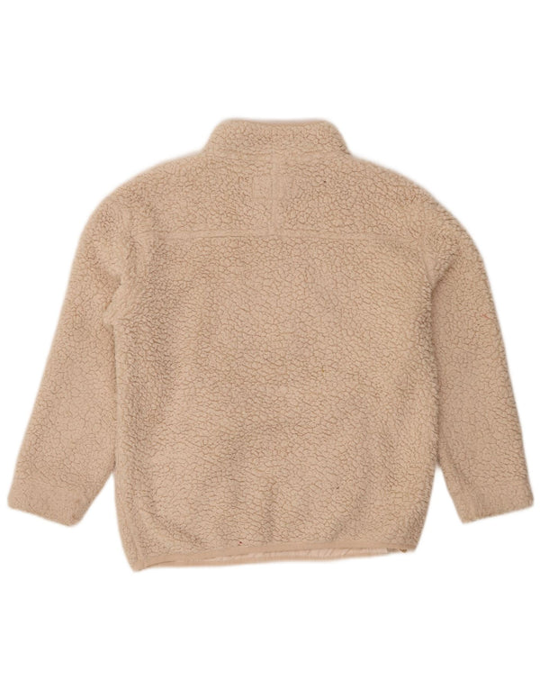 Joules Pull polaire surdimensionné à col zippé pour femme UK 8 Small Beige Polyester