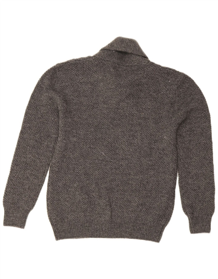 Zara Pull Col Châle Homme Gris Moyen Acrylique Moucheté