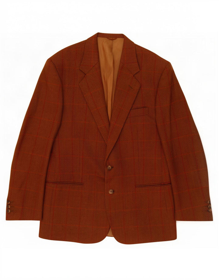 Umberto Scolari Veste Blazer 2 Boutons Homme IT 50 Grand Carreau Marron