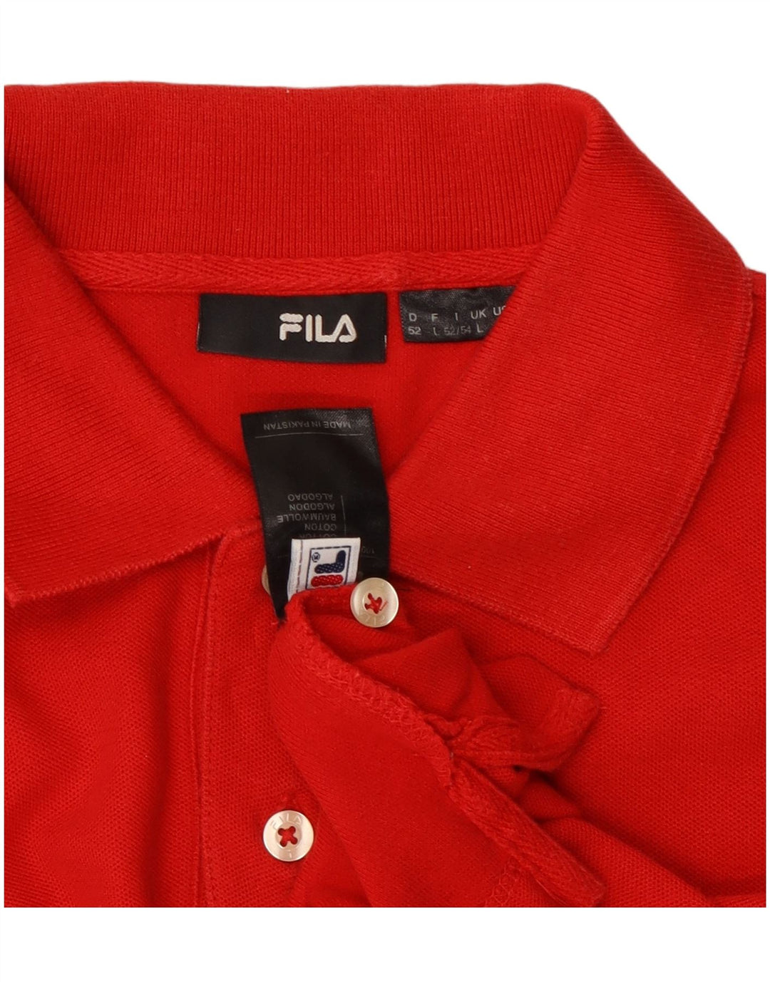 FILA Polo à manches longues pour hommes, grand rouge